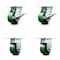 Service Caster 4 Inch Green Poly on Cast Iron Caster Set with Roller Bearing 2 Brakes 2 Rigid SCC-35S420-PUR-GB-SLB-2-R-2 - alternate 2